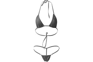 VEMEFUFU Traje de baño de dos piezas sexy brasileño bikini delgado tanga conjunto de lencería Swimwear de playa micro mini sujetador triángulo + tanga de cuerdas espalda desnuda Bikini mujeres