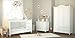 Angel Baby Nursery Traditional 3-Door Wardrobe with UV Printed, 134 x 218 x 64 cm, White