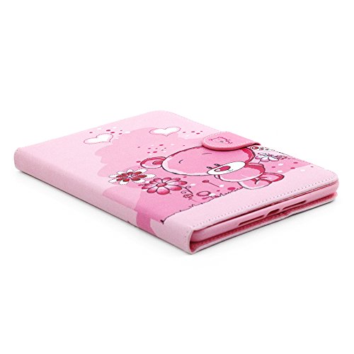 iPad Mini 3 Hülle, Deenor Bear Pattern PU Leder Abdeckung Stand Flip Schutzhülle Hülle für Apple iPad Mini 1/2/3 Generation. (Bear) - 5