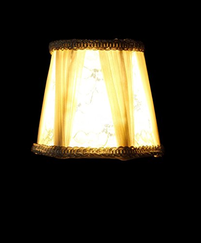 Splink 2 Pcs Lampenschirm E14 Stehlampe Tischlampenschirm aus Lace Stoff mit Blume Dekor Vintage Barockstil - 4