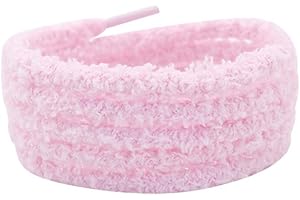 SMTCM Lot de 2 paires de lacets ronds en peluche de 8 mm - 80/100/120/140/160/180/200 cm - Lacets élastiques de rechange mignons pour baskets, chaussures en toile, Rose, 120