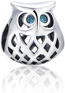 Sterling Sliver Owl Charm Charms Animals Hollow Charms Tibetan Style Fit Trollbeads Bracelets For Women