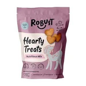 Robust Hearty Treats (Nutritious Mix) | Advanced Nutrition | Oven Baked | Nutritious & Healthy Biscuits for Dogs of All Breeds and Life Stages | New Pack