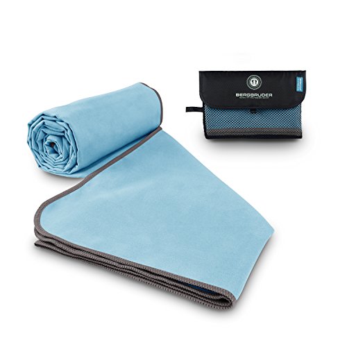Preisvergleich Produktbild BERGBRUDER Mikrofaser Handtücher (M 120x60 cm, Blau-Grau)