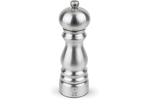 PEUGEOT - Moulin à Sel Paris Chef u'Select 18 cm - 6 Réglages de Moutures Prédéfinies - Innovation Sel Glace, Mécanisme Zirlion - En Inox - Fabrication Française - Coloris Inox