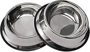 Peachberry Stainless Steel Dog Bowl with Rubber Base for Small/Medium/Large/Extra Large Dogs & Cats Pets Feeder Bowl and Water Bowl Perfect Choice (Capacity 700ml, Set of 2)