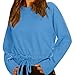 Produktbild WWricotta Womens Fashion Long Sleeve O-Neck T-Shirt Solid Casual Tops(Blau,M)