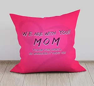 DreamVio Soft Fabric Cushion, Pillow for World's Best Mom,Pyari Mumma,Mummy,Gifts for Mom,Grandma on Birthday's & Mother's Day Color : Pink Size : 12 x 12 Inch Design 45
