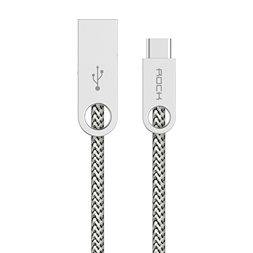 ROCK USB C Kabel auf USB 2.0 1M Type C Ladekabel Nylon Cobblestone-Zink-Legierung Typ-C Datenkabel für Type C Geräte inklusive HTC One A9 Letv Max Xiaomi Mi5 LG G5 Sony Xperia X - 2