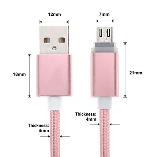 iMusi Micro USB Kabel für Android Smartphone mit LED High Speed [Syncwire & Ladekabel] – Lebenslange Garantieserie – für Samsung Galaxy, HTC, Huawei, Sony, Nexus, Nokia, Kindle und mehr Rosa Gold - 6