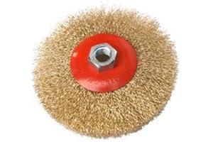Geko G00601 Brosse de roue en laiton à sertir 125 mm M14 Marron