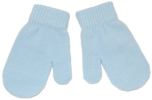 Baby's / toddler's Knitted Magic Mittens. (Pale Blue)