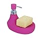 Produktbild MSV 110461 Malaga Seifenspender,/Spülschwamm Himbeere