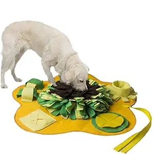 vocheer Dog Snuffle Mat for Small Large Dogs, Machine Washable Training Mats Pet, Activity Mat for Foraging Skill, Stress Release (Yellow-Green)