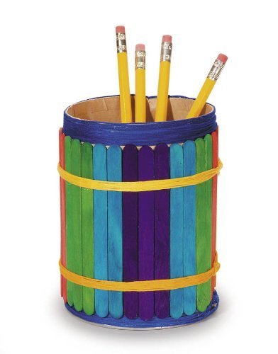 G2PLUS Holzstäbchen 200 Stück Craft Sticks zum Basteln Gekauft (Bunt) - 3