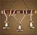 Produktbild HUYRG Vintage Decke, Licht Seil Lampe Kronleuchter Antik Hanf Kronleuchter Eisen Käfig Kronleuchter