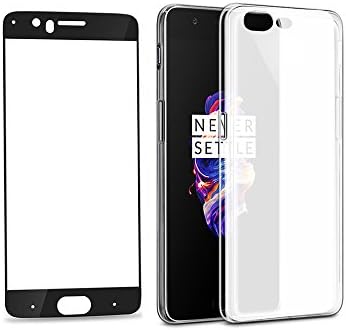 OnePlus 5 Screen Protector and Case, CIMOXI Ultra Thin Soft TPU Matte Case with [0.33mm] Clear Full Coverage Tempered Glass [Anti-dirt] [Anti-scratch] for OnePlus 5 (Lifetime Warranty) (White)