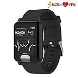 W RELOJ MULTIFUNCIÓN INTELIGENTE: monitoreo de la presión arterial y la frecuencia cardíaca ECG PPG, análisis del informe VFC, recordatorio de la agenda del mensaje, pasos, busque el teléfono móvil