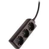as - Schwabe - Triple socket strip, black with increased contact protection 13912