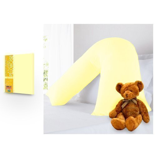Childrens Pure 100% Cotton V Shaped Pastel Yellow Pillowcase