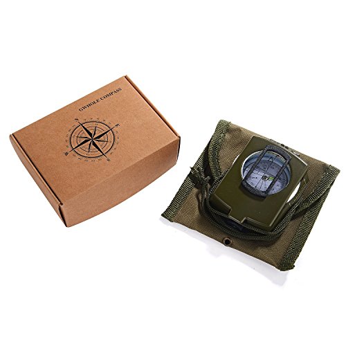 GWHOLE Kompass Militär Marschkompass mit Tasche für Camping, Wanderung, deutsche Anleitung - 2