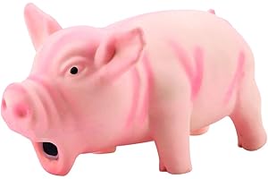 GOTOTOP Lateksowe zabawki świnki z chrząkaniem, urocza, odporna na ugryzienia przenośna świnka chrząkająca zabawka z piskliwymi dźwiękami dla szczeniąt psów (różowy)