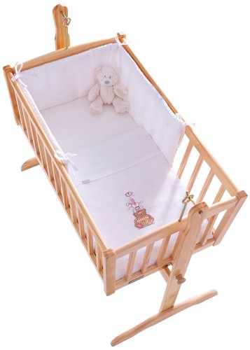 Clair de Lune Tippy Tumble Rocking Crib/ Cradle Quilt and Bumper Set (White)