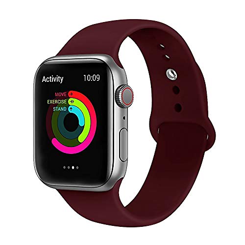 Lerxiuer Smartwatch Correa 42mm 44mm Silicona Suave Reemplazo Sport Banda para iWatch 2019 2018 2017 Serie 5/Serie 4/Serie 3/Serie 2, Nike+, Sport Smartwatch Strap S/M M/L