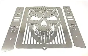 VKTC Stainless Steel Motorcycle Radiator Guard Protector Grill Only Fit in JAWA Motorcycle (JAWA Skull)