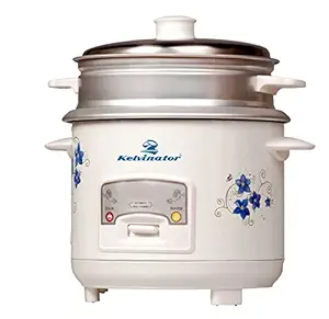 Kelvinator KRC-411 400-Watt 1-Litre Electric Rice Cooker with Steamer, White