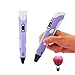 Produktbild 3D Pen Printing Art Crafts Tragbarer Drawing Printer LED Display für Kinder Erwachsene Doodler Künstler mit 3 Farben 9 m PLA-Filamenten EUPlug violett