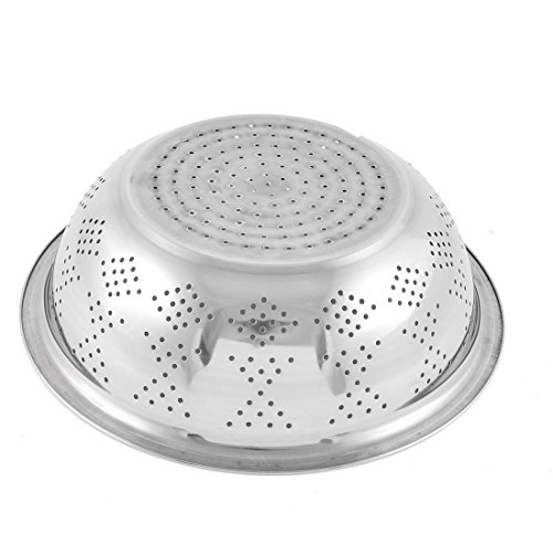 Sourcingmap Edelstahl Haushalt Gemüse Obst Waschen Schüssel Sieb 28cm Durchmesser Silber Ton - 2