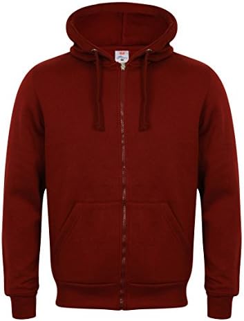 Men's Full Fleece Plain Tracksuit Zip Up Hoodie Jogging Bottoms Fleece Best Tracksuit (XX-Large, Burgundy)