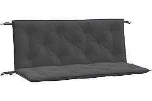vidaXL Cojines Banco jardín 2 uds Tela Antracita Melange 120x50x7 cm, cojín, cojín de Banco, cojín de Asiento, cojín de Exterior, cojín de Banco