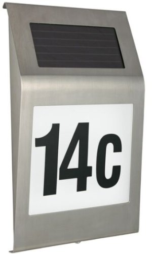 Preisvergleich Produktbild LED EDELSTAHL SOLAR HAUSNUMMER 60221