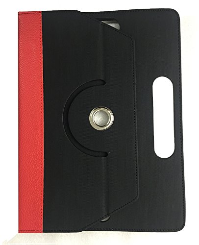 Denver TAQ-70292   TAQ-70302   TAQ-70303 7 inch Tablet Schwarz mit Roter Trimmen Universal 360 Grad Wallet Schutzh  lle Folio mit Kartensteckpl  tzen 
