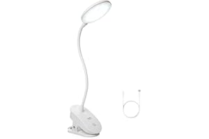 Miady Leselampe Bett Klemmleuchte USB Wiederaufladbare Klemmlampe 3 Helligkeiten Augenschutz Bettlampe mit Touch Dimmbar 360° Flexibel für Lesen, Schlafzimmer, Büro