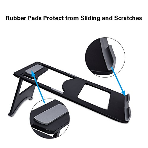 Paragala Universal Aluminium Laptop Ständer Ergonomischer Komfortabler Notebook Halterung Leichtklapp Computer Halter für Laptop Notizbuch iPad Tablet und Mehr (Schwarz) - 5