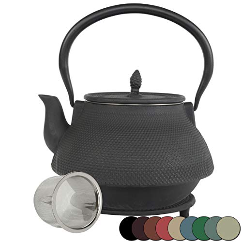 teeblume - Tetera de hierro fundido Arare 1,9 litros negro