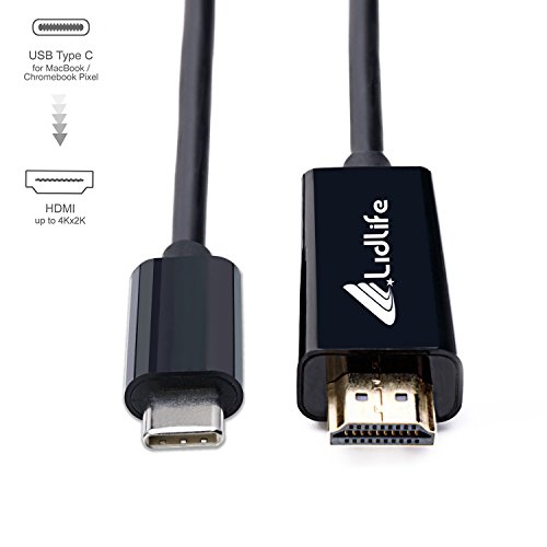 Adattatore da USB-C a HDMI, Lidlife 1080P USB 3.1 Tipo C (compatibile con USB-C e Thunderbolt 3 porte) a HDMI Supporta adattatore HDTV HHD da 4 kHz Cavo da 1,8 m con custodia in alluminio per nuovo MacBook Google Chromebook Pixel