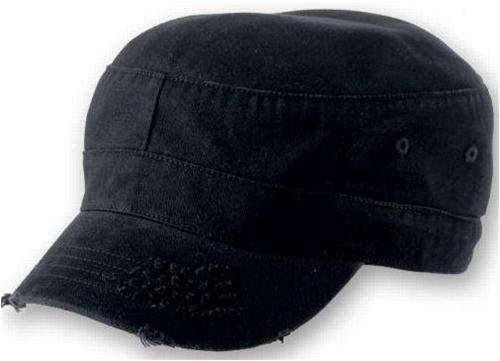 Army Destroyed Cap im Fidel Castro Kuba Look. Fullcap im Military Style in 7 Farben und den Grössen S/M und L/XL L / XL,SCHWARZ