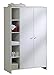 Schardt Wardrobe Eco Stripe with 2 Doors and Sideshelf (White)