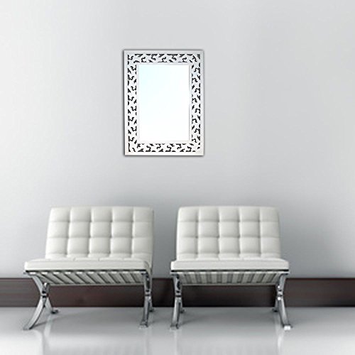 SPIEGEL LANDHAUS 80x60cm Fino WANDSPIEGEL WEISS SHABBY CHIC RAHMEN VERZIERT - 3