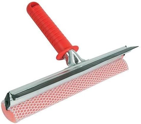 Hand Squeegee with Rubber Blade, Foam Sponge Washer – Plastic, Zinc Plated Cleaning Accessory for Households, Hotels, Restaurants. Janitorial Supplies