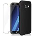 Produktbild Samsung Galaxy A5 2017 Hülle + Panzerglas, Leathlux Ultra dünn Soft Silikon TPU Schutzhülle handyhülle Schwarz Anti-Kratzer Bumper Case Premium 9H Gehärtetes Glas für Samsung Galaxy A5 2017