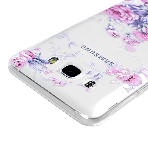Badalink J5 2016 J510F 5.2″ Silikon Handy Schutzhülle Rosa Rose Muster Ultra Slim Weich TPU Gummi Bumper Case Protective Back Soft Case Cover Schale Tasche Skin Hergestellt für Samsung Galaxy J5 2016 - 5