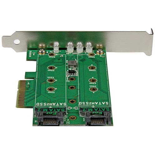 StarTech.com 3 Port M.2 SSD (NGFF) Adapterkarte – 1x PCIe (NVMe) M.2, 2x SATA III M.2 – PCIe 3.0 – PCI Express 3.0 M.2 NGFF Karte - 3