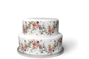 Top That Feuille de décoration comestible avec bordure en forme de rose vintage – Parfait pour décorer vos gâteaux – Facile à utiliser