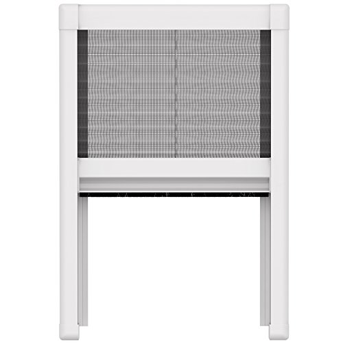 easy life Insektenschutz Plissee für Dachfenster 100 x 160 cm in Weiß Fliegengitter mit Alu-Rahmen Dachfensterplissee - 5