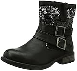 Synthetik Rieker Damen 97263 Kurzschaft Stiefel, schwarz-Silber / 00, 39 EU